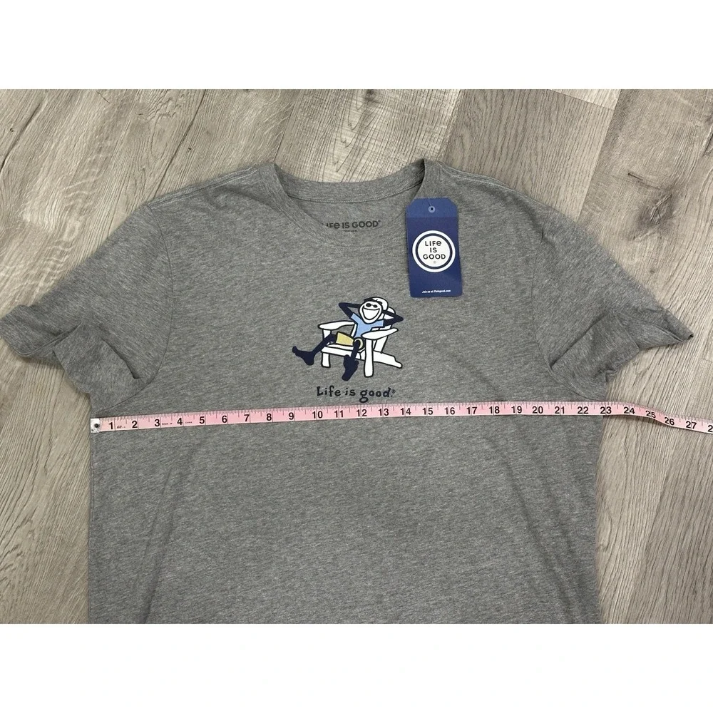 Life Is Good Men's Crusher Tee Adirondack Jake Size L Summer T--shirt NWT Gray - Picture 4 of 9